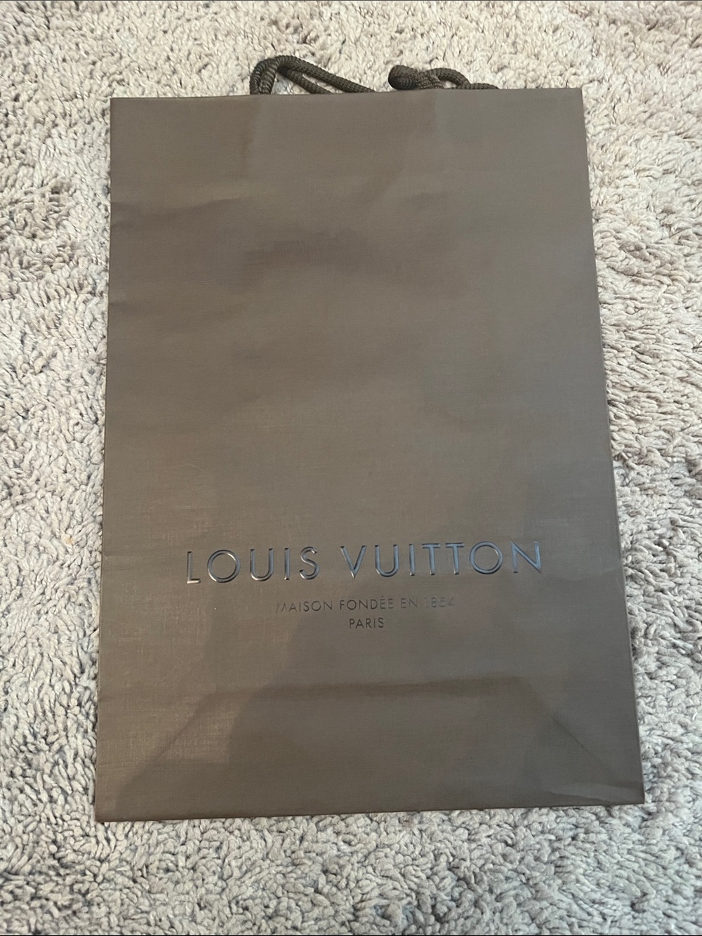 Louis Vuitton Brown Embossed Logo Shopping Bag